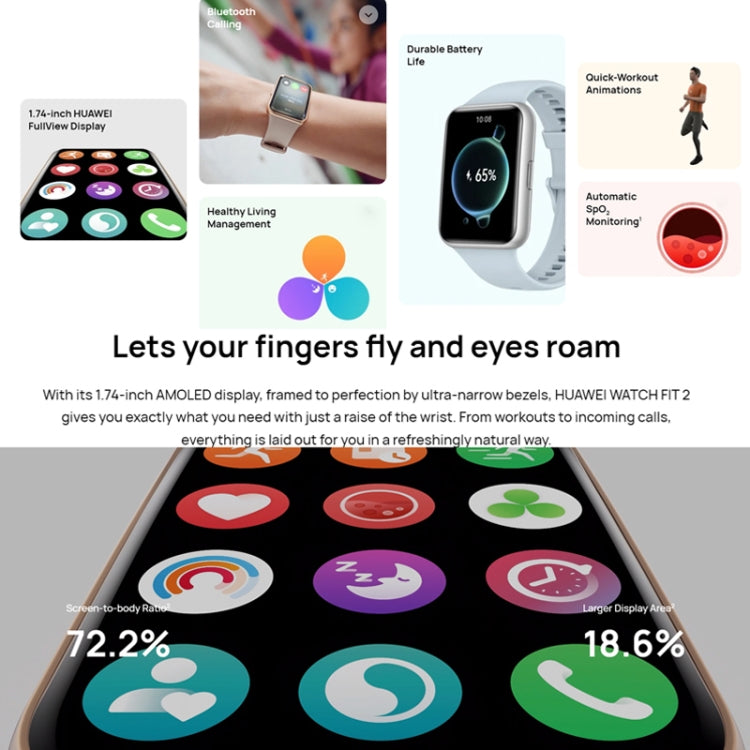 Original Huawei WATCH FIT 2 Smart Sports Watch, Black, White Original Huawei WATCH FIT 2 Smart Sports Watch, Black, White